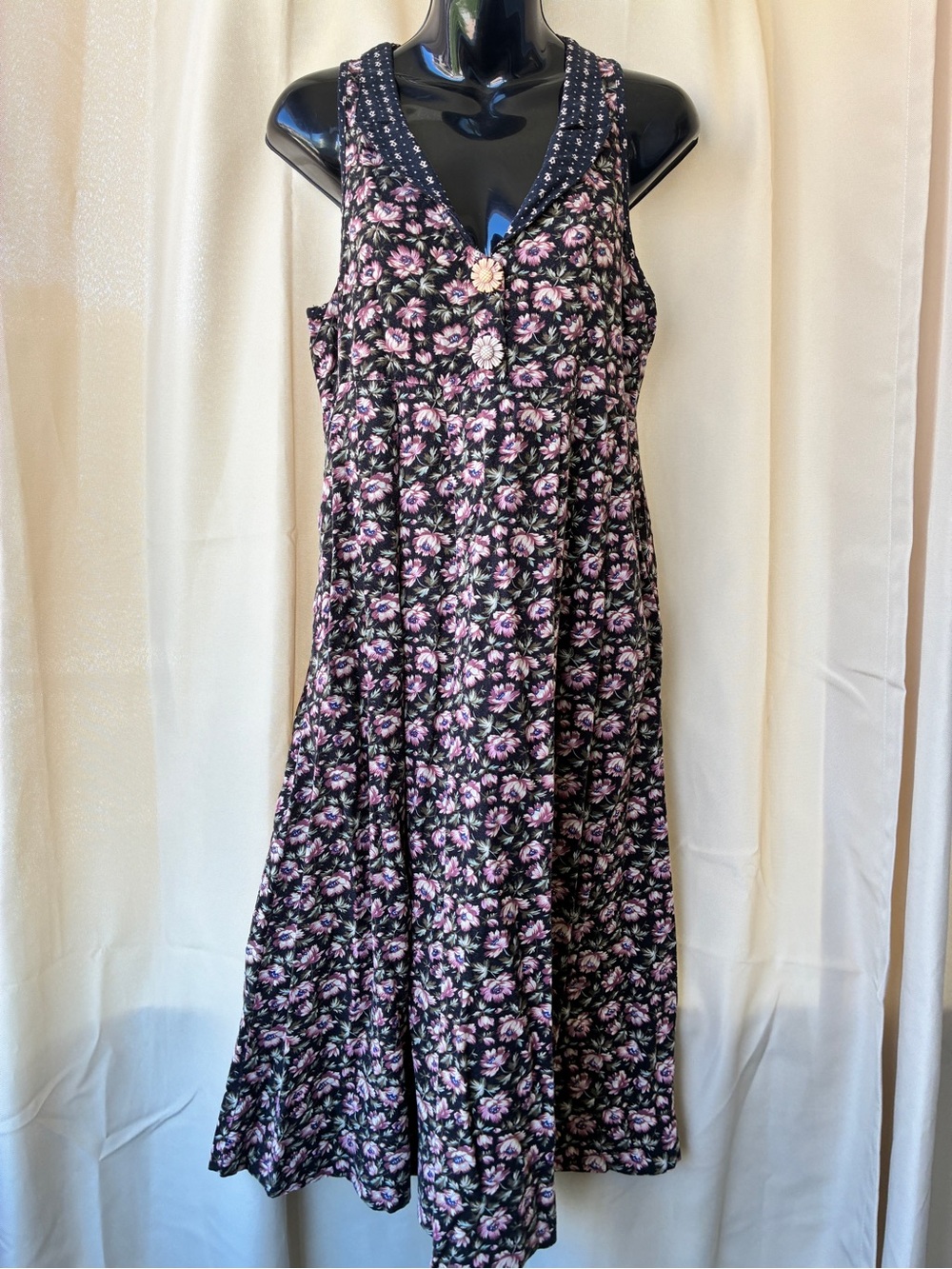 Vintage 90s Compagnie Internationale Express Ditzy Floral Grunge Midi Dress XS